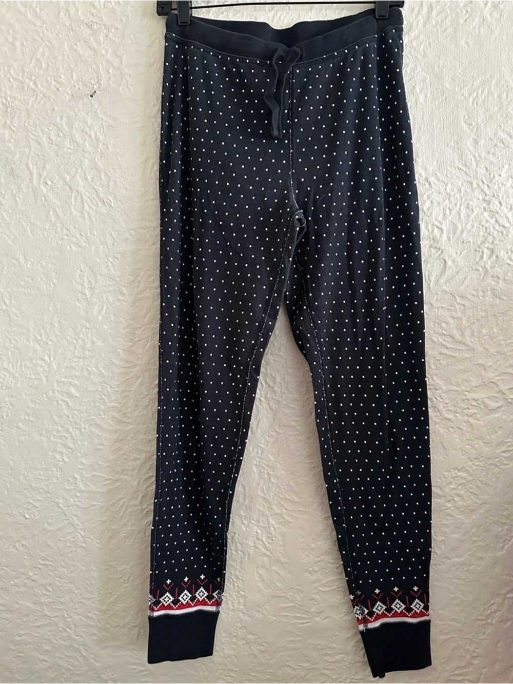 Hanna Andersson Women’s Long John Pajama Pants Black Heritage Fair Isle Medium